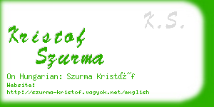kristof szurma business card